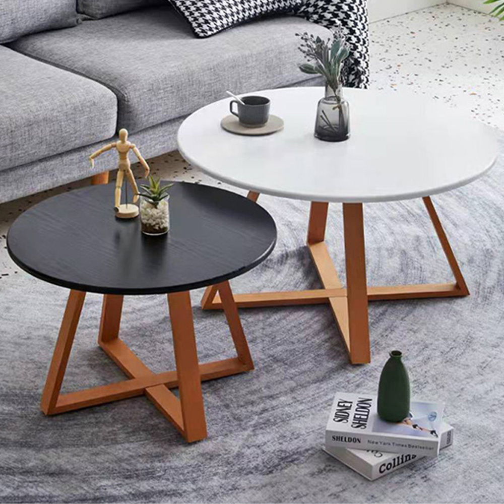 2022 New Design Wooden Living Room Furniture Coffee Table Modern Round Coffee Table