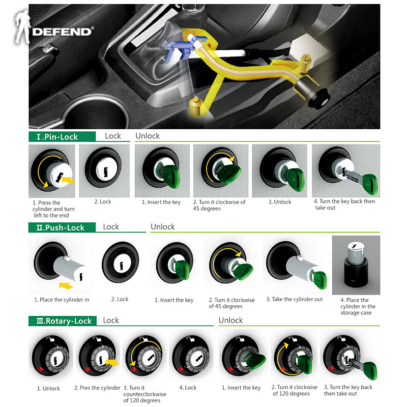car anti theft gear shift customizable mechanical lock | Bestsuppliers.com