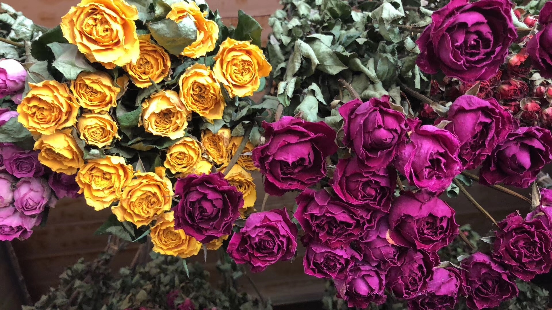 natural dried spray rose bouquet