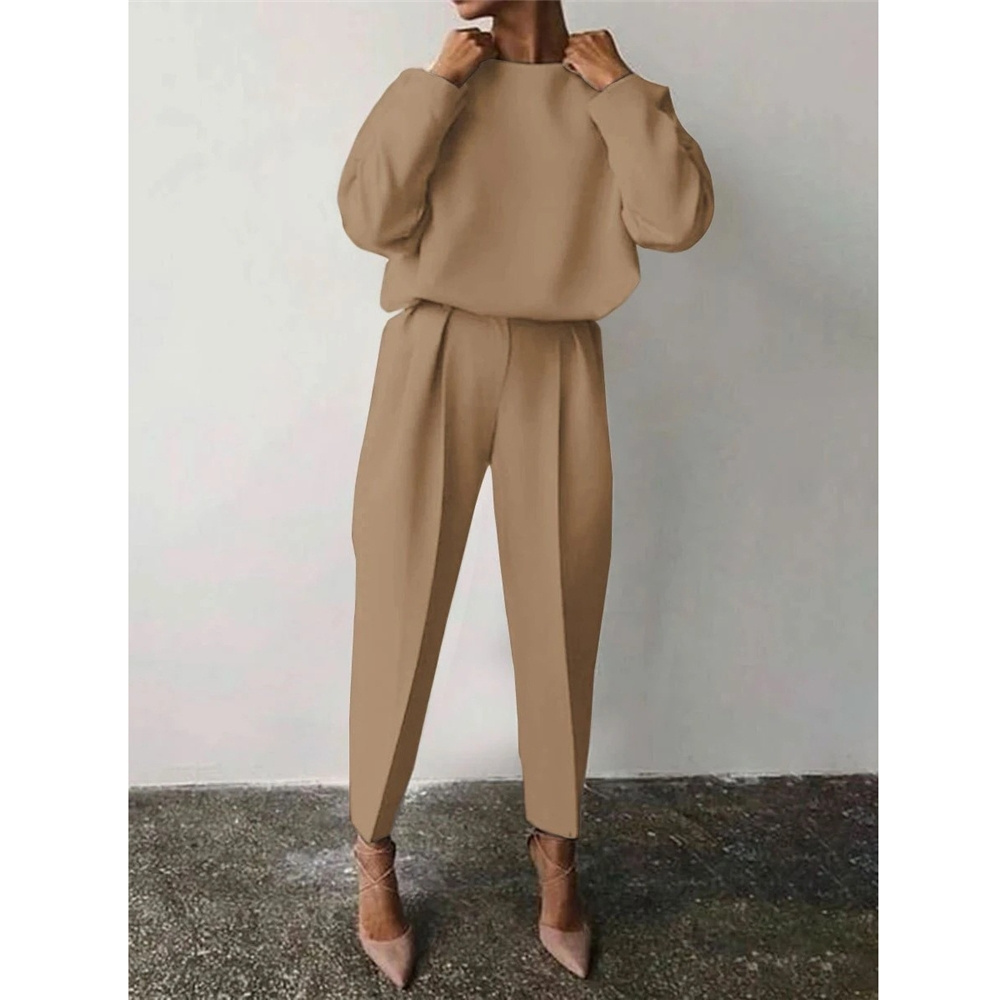 Pink Women 2 Piece Pant Joggers Sweat Suit Sets Winter Tracksuits Long Sleeve Women's Hoodies Sweatshirts Set