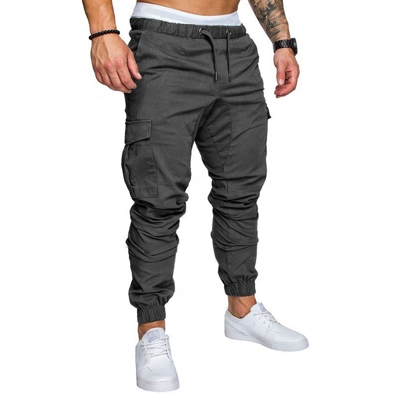 Hot selling men solid color jogger pants trousers cargo joggers with high quality