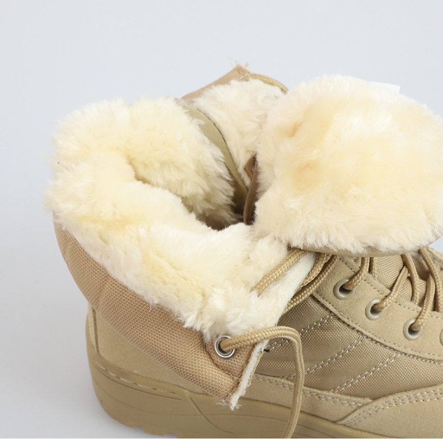 TSB09 Original S.W.A.T  PARASHOT Desert black snow winter fleece shoes inside thermal warm material polar fleece boots