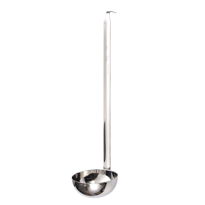 DFU194  Stainless Steel Ladle Soup Handle Ladle with Pouring Rim for Kitchen Cooking Soup Sauce large sauce spoon with hook