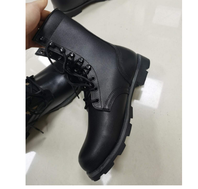 DFB0213 Malaysia Congo Africa full leather long black leather boots with panama rubber outsole duty man shoes