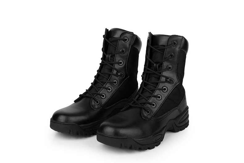 TST44 Black hunting eagle combat boots genuine leather