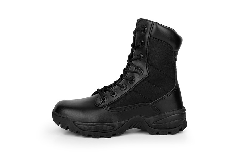 TST44 Black hunting eagle combat boots genuine leather