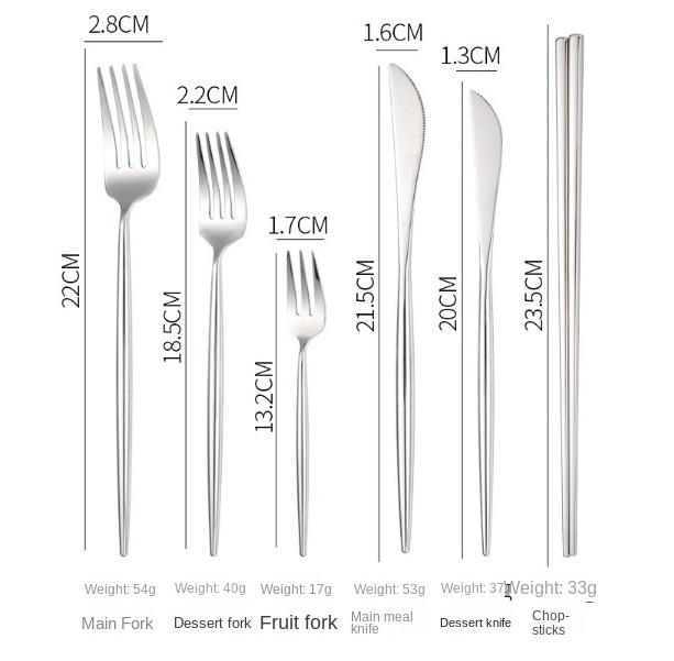 DFU81  SUS 304 Wholesale tableware flatware stainless steel knife fork Mirror Sliver Portugal spoon set