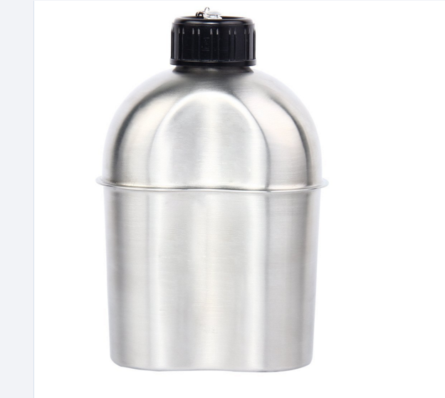 1L 1.2L Stainless steel canteen water bottle hunting use outdoor water bottle light weigh anti fall outdoor water canteen