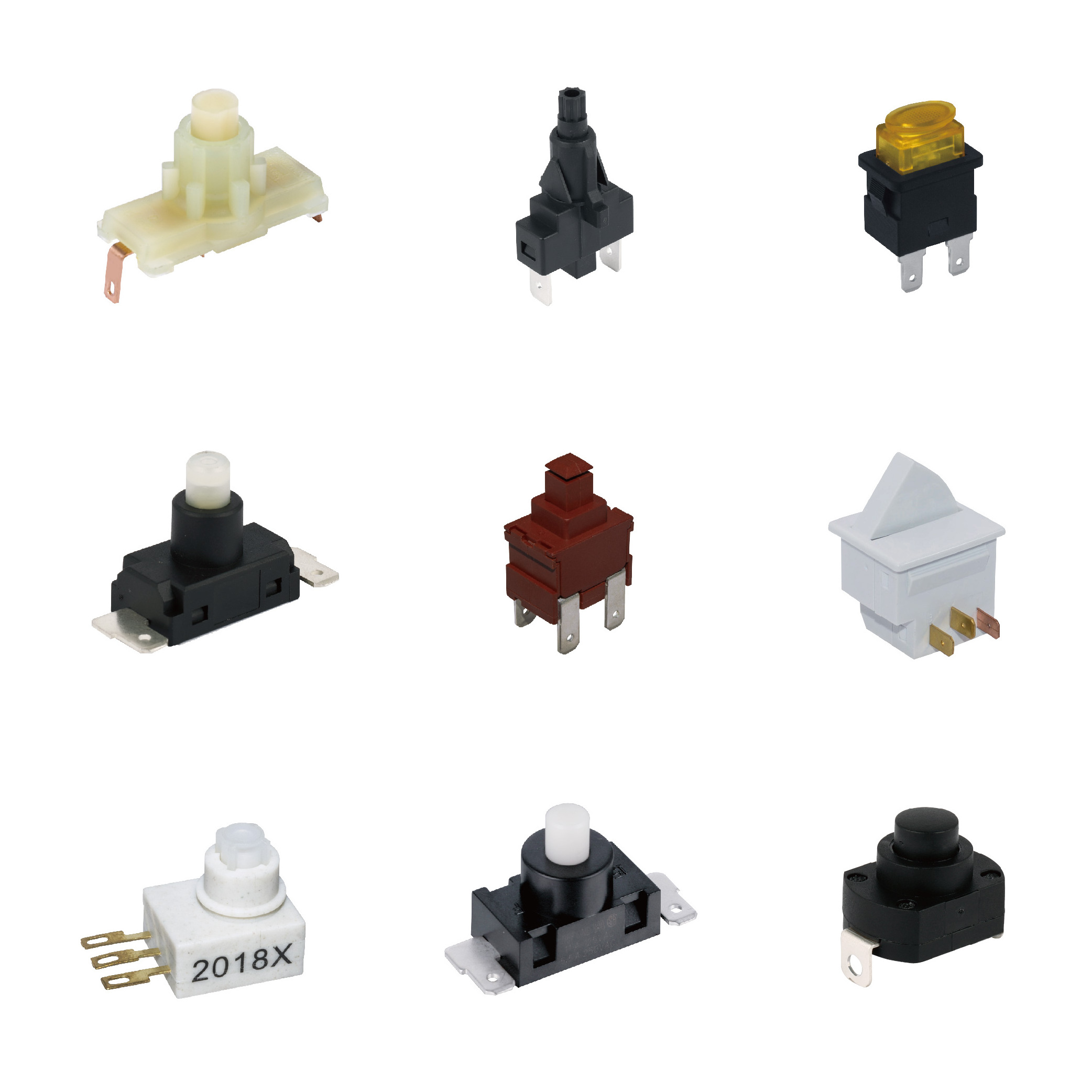 SPST DPST High Power Single Pole Multi Circuits wenzhou push button switch  Momentary On off Self-locking plastic touch switches