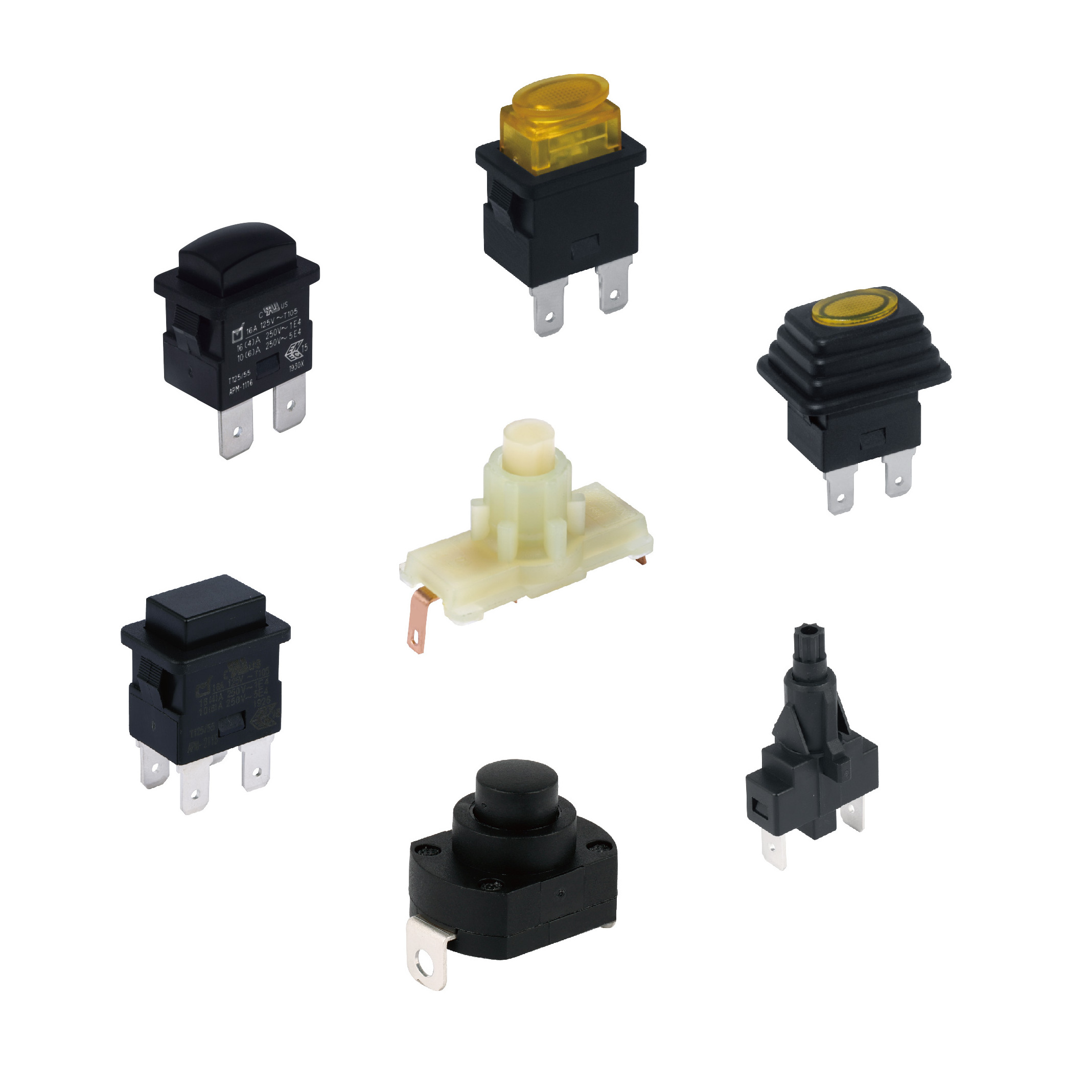 SPST DPST High Power Single Pole Multi Circuits wenzhou push button switch  Momentary On off Self-locking plastic touch switches