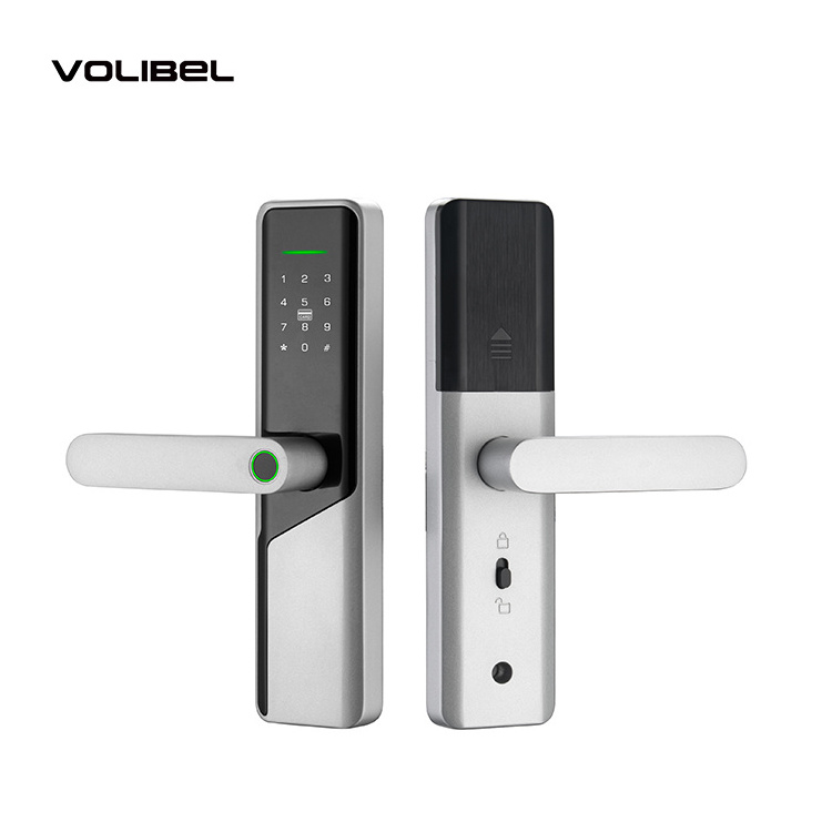 Volibel Intelligent Biometric Fingerprint Door Handle Security Digital Keyless Lock Tuya Wifi App Smart Door Lock