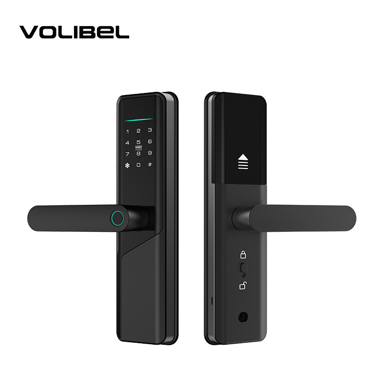 Volibel Intelligent Biometric Fingerprint Door Handle Security Digital Keyless Lock Tuya Wifi App Smart Door Lock