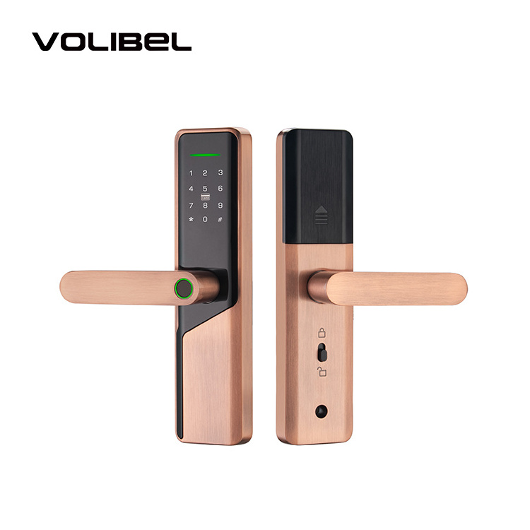 Volibel Intelligent Biometric Fingerprint Door Handle Security Digital Keyless Lock Tuya Wifi App Smart Door Lock