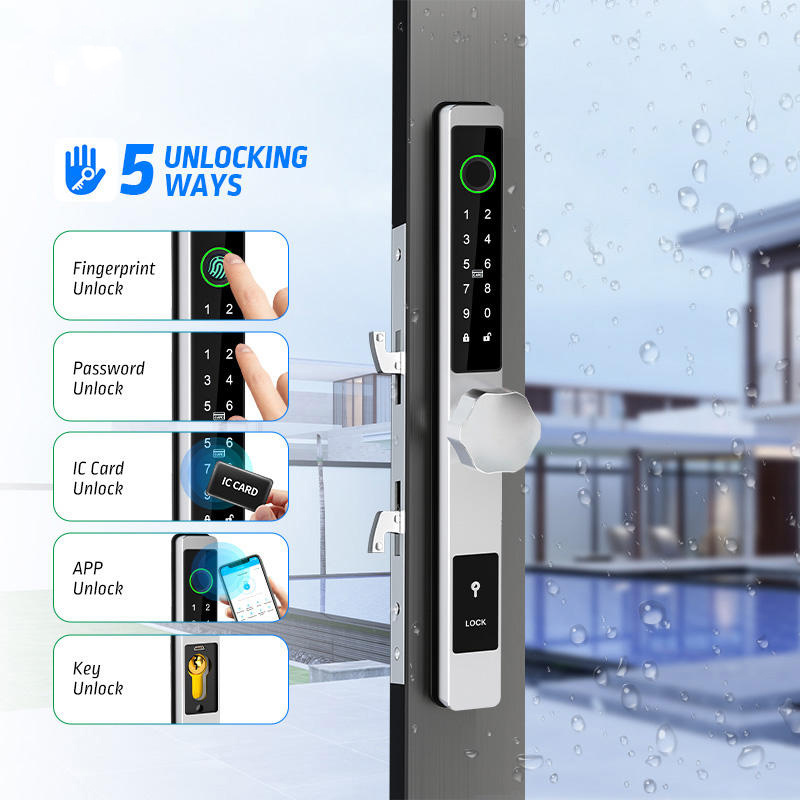 High Security Anti Theft Fingerprint TTlock APP Control Slim Broken Bridge Aluminum Smart Door Lock