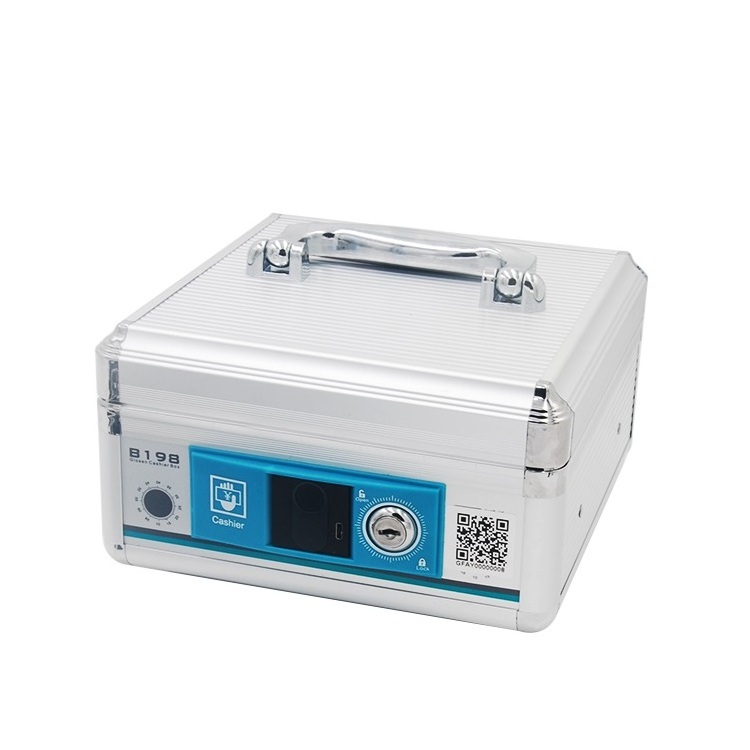 Electronic security portable cash storage  box with key lock