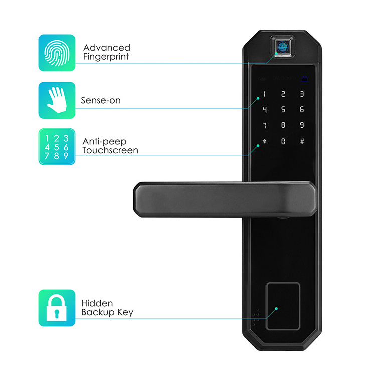 High Quality Usb Card Smart Home System Electrical Panel Mortise Lock Wifi Lock with Handles