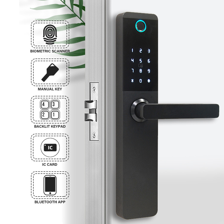 Biometric Wireless Morties Outdoor Fingerprint Ttlock Electromagnetic Zigbee Rfid Smart Door Lock for Hotel Apartment