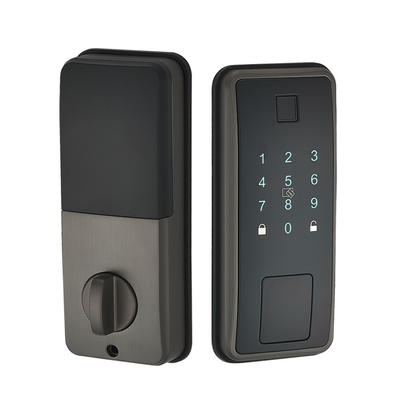 Smart Entrance Keypad Keyless Entry Tuya Safe Digital Fingerprint Door Lock Deadbolt Latch Works Wifi