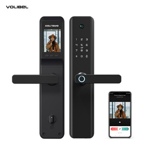 Card Password Fingerprint Wifi APP Front Door Peep Hole Digital Door Smart Locks with Camera