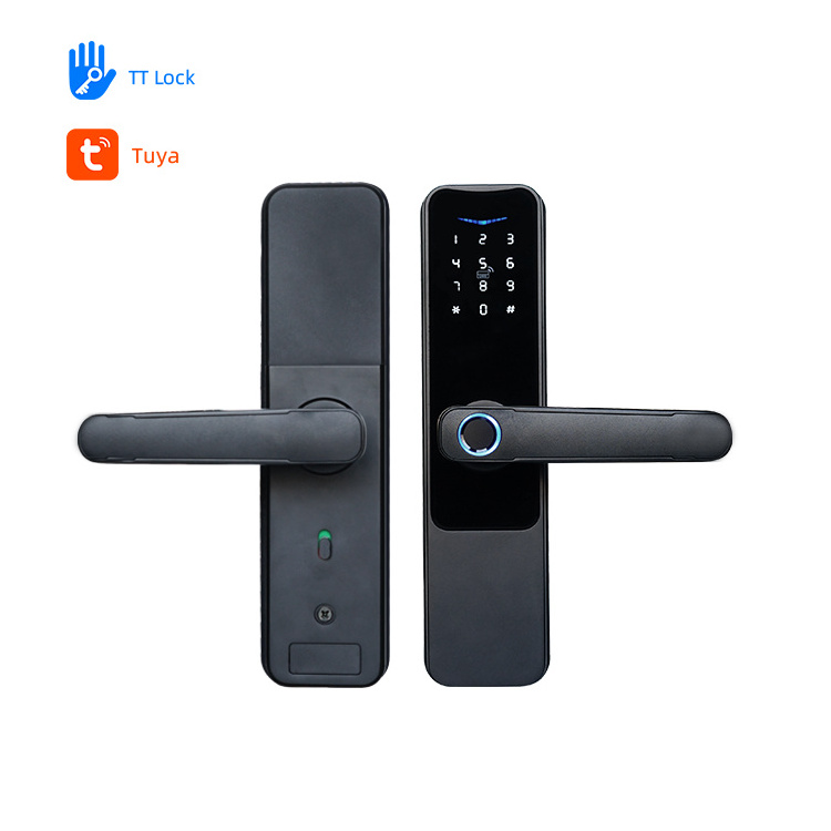 High Security Electric Digital Rfid Card Mechanical Key Fingerprint Nfc Smart Door Lock With Tuya App