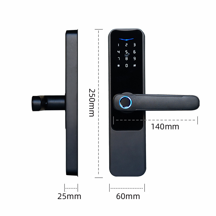 Waterproof High Security Electric Digital Card Mechanical Key Smart Door Lock Without Tuya Ttlock App Fingerprint