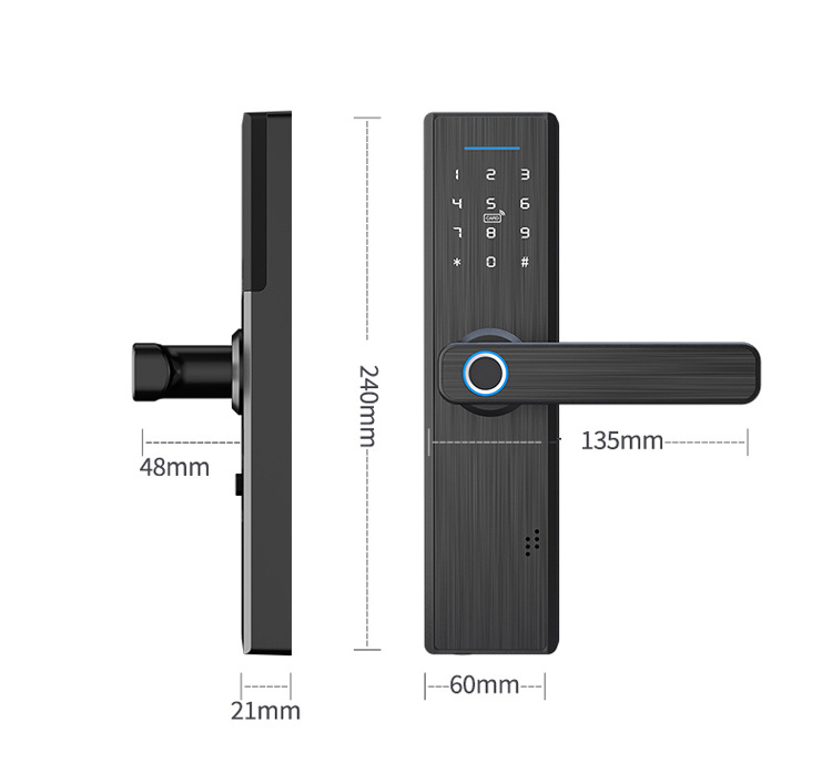 High Quality Apartment Biometric Fingerprint Wifi Electric Door Locks Keyless Magnetic Card Home Door Lock for Wood Door