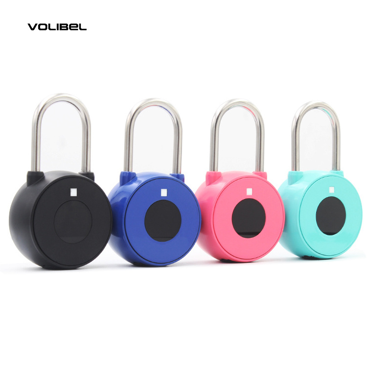 Hot Sale Keyless Smart Fingerprint Padlock Blue Tooth Connect App Luggage Combination Ip64 Waterproof Smart Lock Padlock