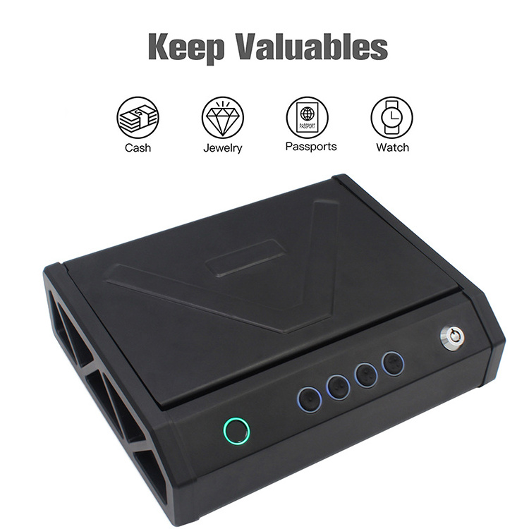 Free Shipping Digital Phone Smart Car Mini Fireproof Key Deposit Stash Jewelry Safe Box with Fingerprint