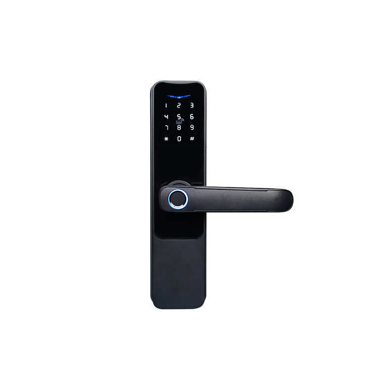 New Product Biometric Fingerprint Door Handle Digital Keyless Lock Tuya Wifi App Smart Door Lock