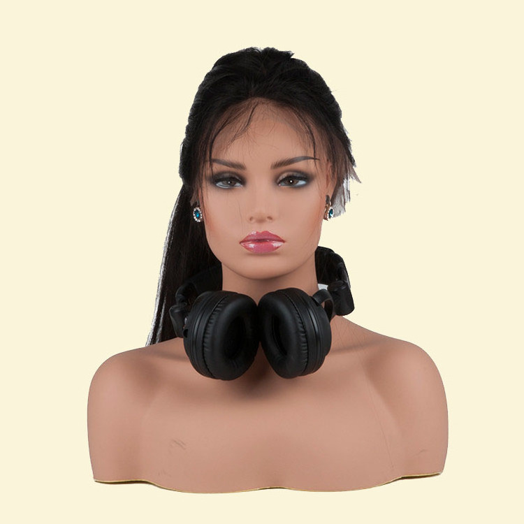 Realistic dummy head bust plastic female dummy head with shoulders head mannequin for display