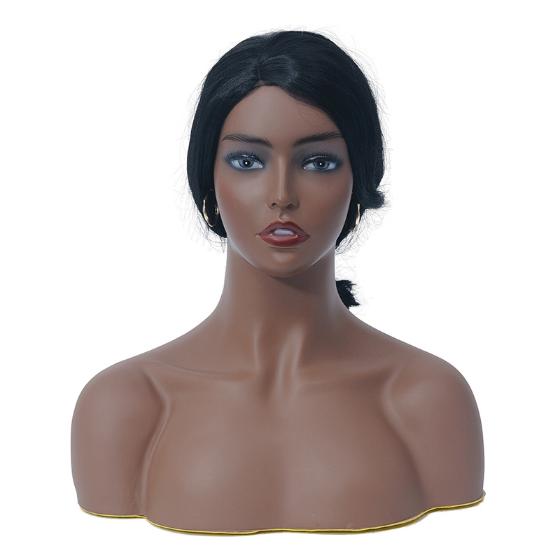 Realistic dummy head bust plastic female dummy head with shoulders head mannequin for display