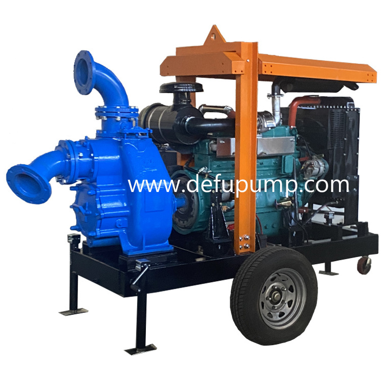 Diesel Engine TX6 Inch Self Priming Centrifugal Water Pump Cast Iron Sewage Pump