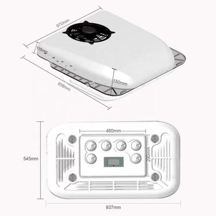 Parking cooler 12 volt rooftop electric min 24v roof mounted dc 12v air conditioner for truck cabin