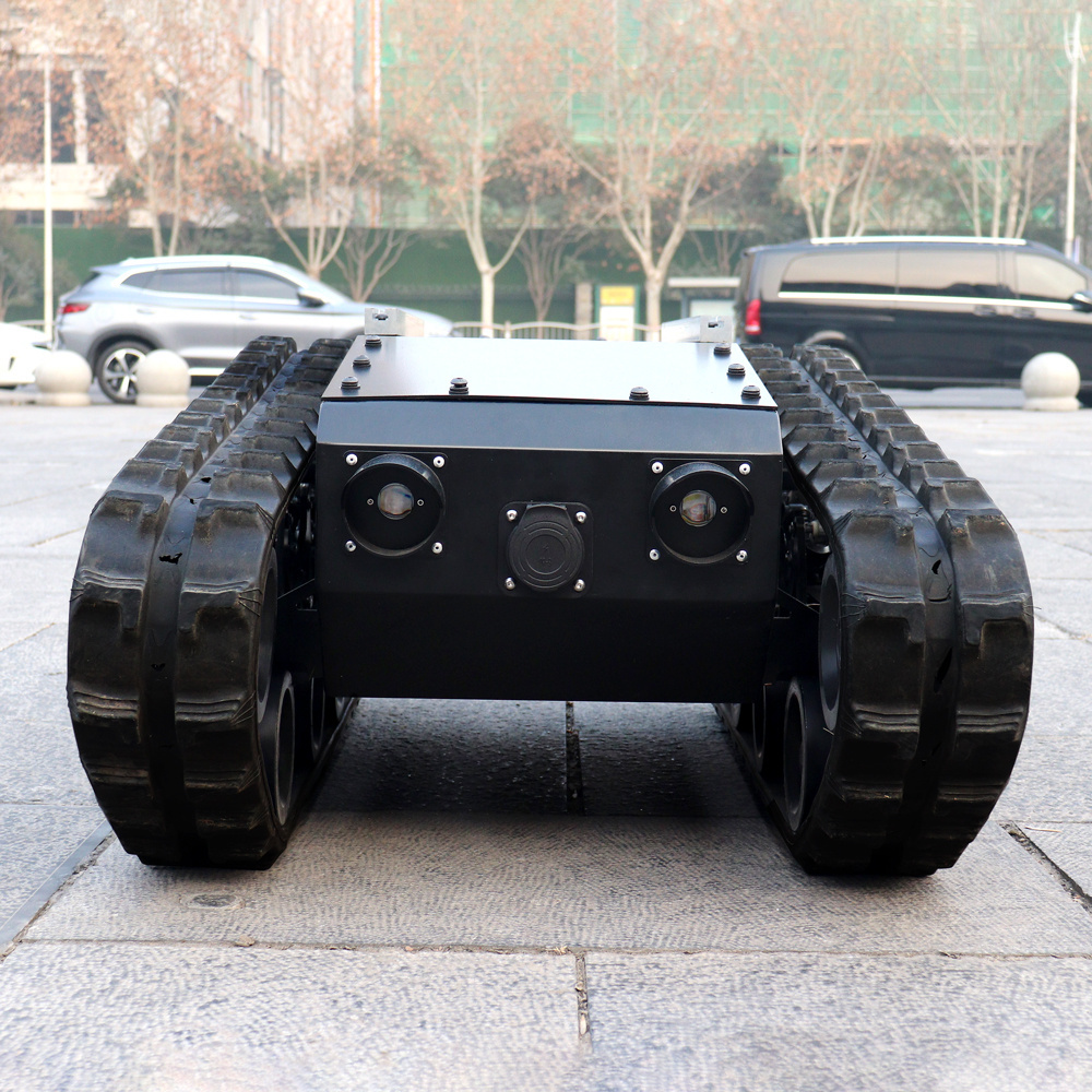 100kg payload All terrain small robot wheelchair rubber track  chassis robot