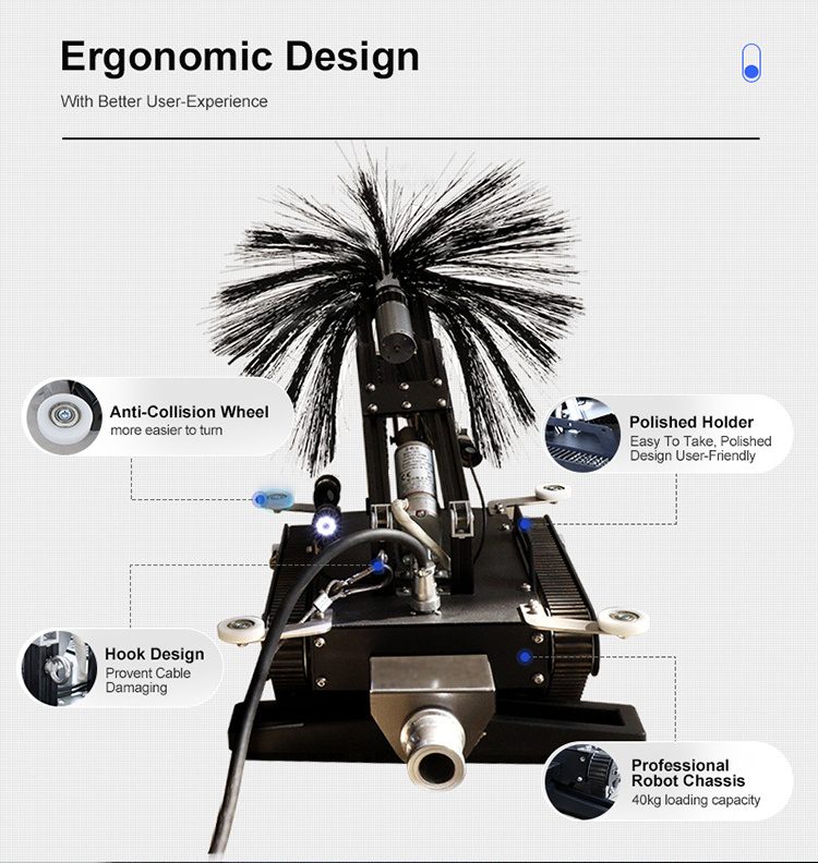 Rotobrush robot disinfection air duct cleaning equipment