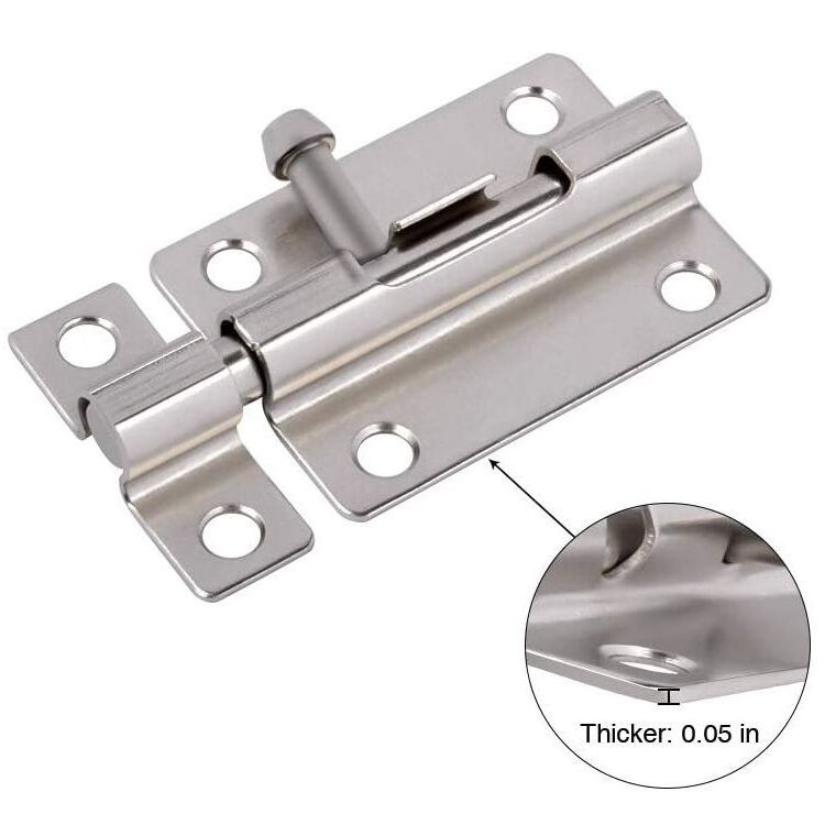 3 Inches Thickened Stainless Steel Slide Bolt Latch Lock Barrel Bolt Door Sliding Latch Brushed Finish for Hotels