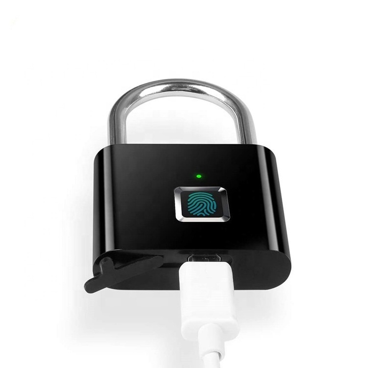 Fingerprint Padlock, Waterproof Ultra Light One Touch Open Fingerprint Lock with USB Charging for Gym, Sports, School