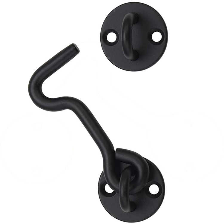 Door Hardware accessory Easy Lock for Barn Door Black 4 inch Privacy Hook Eye Latch