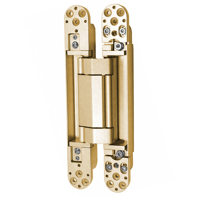 180 Degree 7 x 2.8 x 1 inch gold Hidden Door Hinges Invisible Swing Hinge Adjustable Butt Hinge