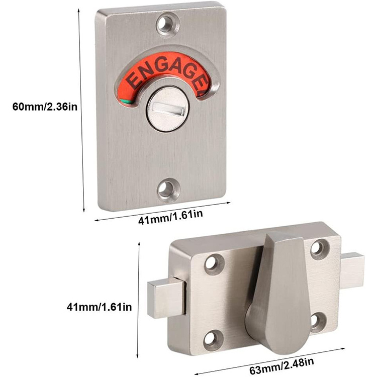 Door Lock Indicator Privacy Partition Door Lock Vacant/Engaged Zinc Alloy Latch Indicating DeadBolt for Toilet Bathroom Shower