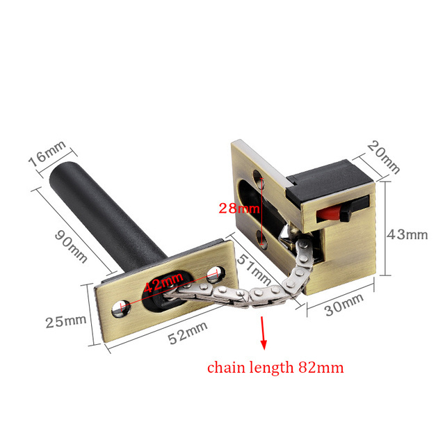 Green Bronze Stainless Steel Casting Door Security Chain Guard Locks for Inside Door