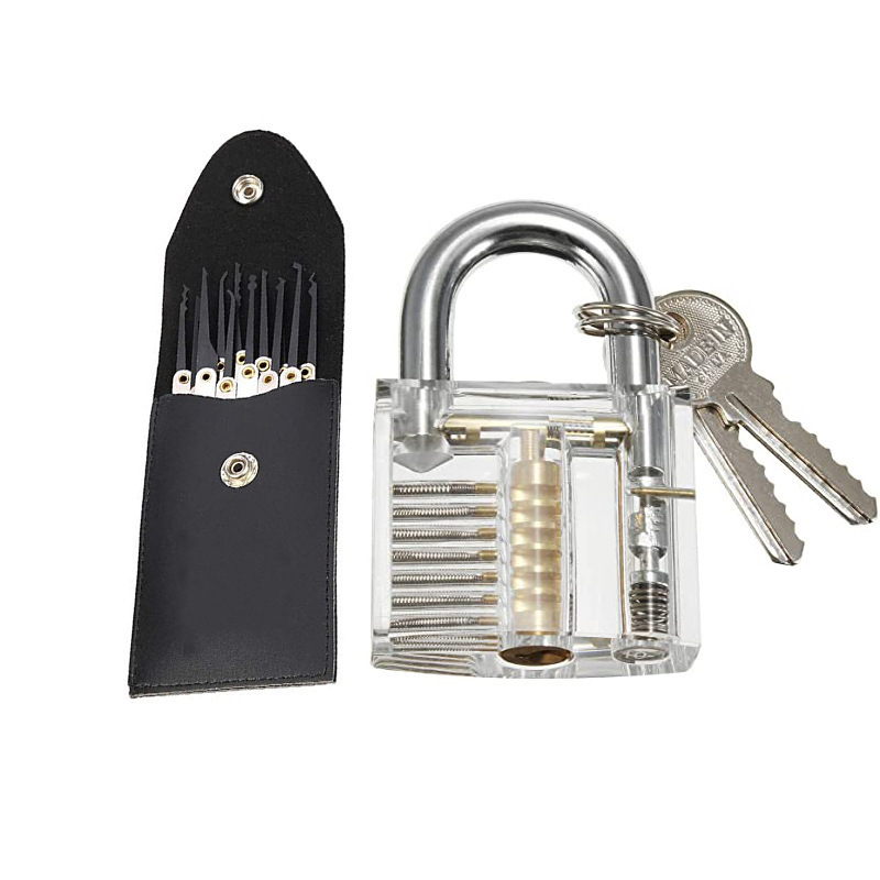 Transparent Clear Practice Padlock with Picking set