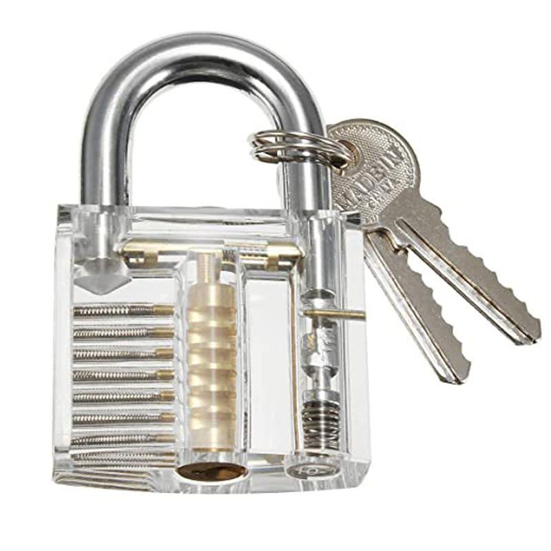 Transparent Clear Practice Padlock with Picking set