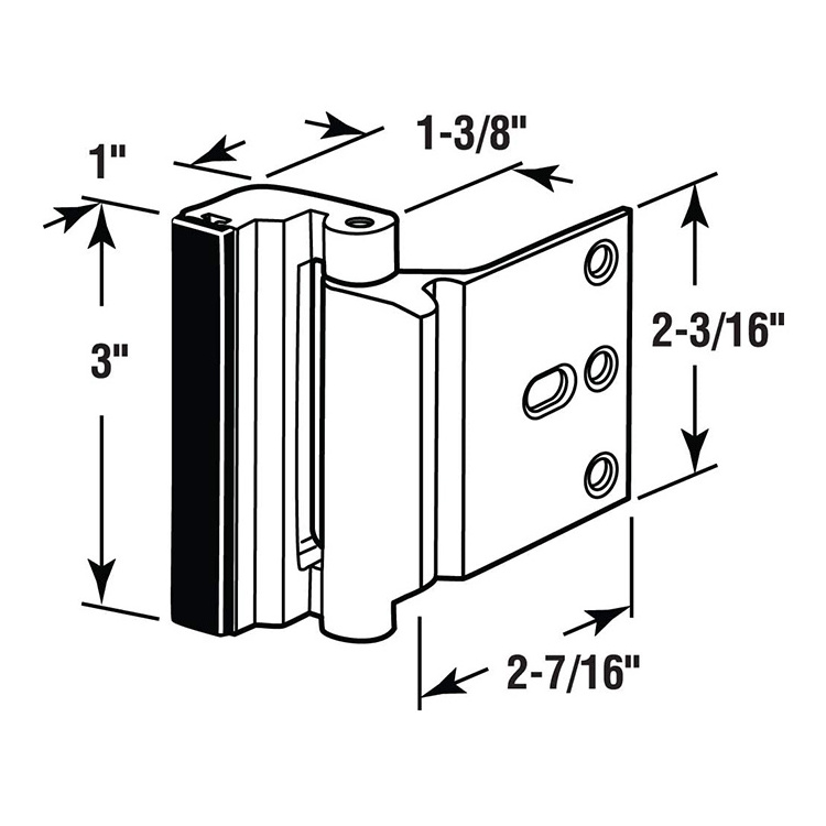 Aluminum 3 Inch Door Reinforcement Lock Durable 800 lbs Withstand Easy Installation Security for Wood Door for Home Use