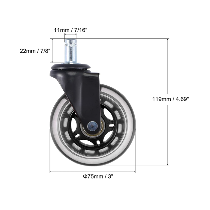 Office Chair Caster Wheel PU 3