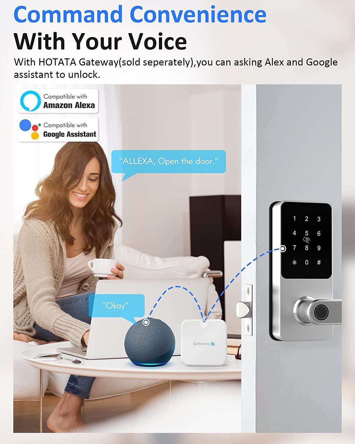 TT Lock Keyless Entry Door Smart Fingerprint Door Lock Lever Handle Smart Lock with TT app