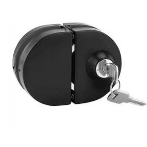 Matte Black Door Anti-Theft Security Lock Double Swing Hinged Frameless Push Sliding Gate Lock with 3 Keys