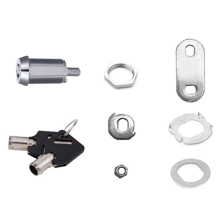 1-1/8'' Satin Nickel Finish Zinc Alloy Cam Locks Keyed Alike Cabinet & Toolbox Lock with Keys for Door Drawer & Desk Use