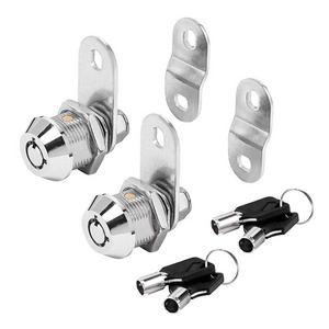 1-1/8'' Satin Nickel Finish Zinc Alloy Cam Locks Keyed Alike Cabinet & Toolbox Lock with Keys for Door Drawer & Desk Use