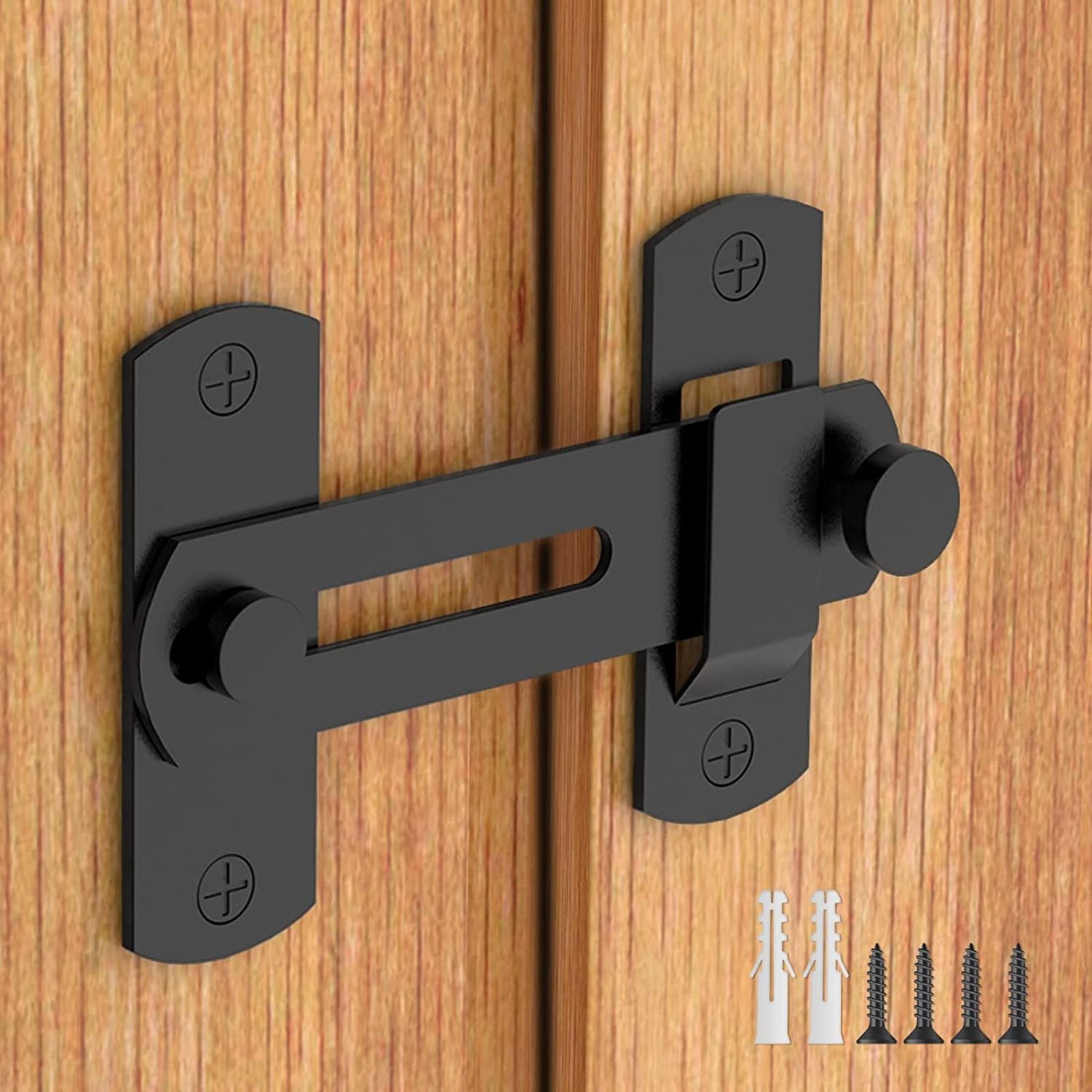 180 Degree Flip Sliding Barn Door Lock Safe Locks and latches for Pet Door, Bathroom, Outdoor Flash Door Bolt